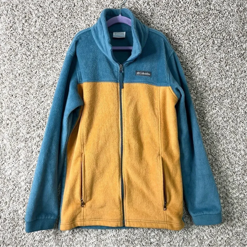 Columbia Jacket Boys L/14-16 Steens Mountain II Two-Tone Blue/Tan Fleece Zip Up